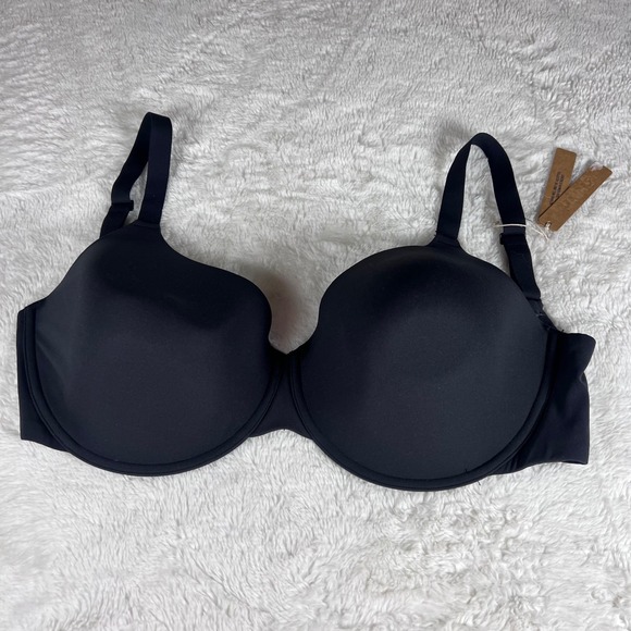 SKIMS Fits Everybody T-Shirt Demi Bra Onyx Black Size 34H BR-UWR-2294 NEW - Picture 3 of 13